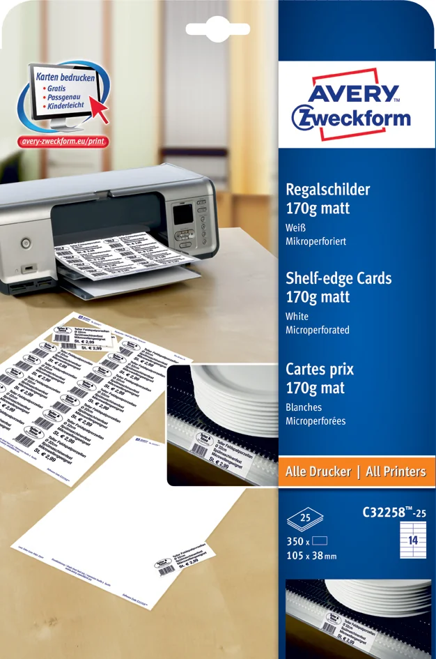 AVERY Zweckform Etiquette de rayon pour prix & codes-barres - OEM C32258-25