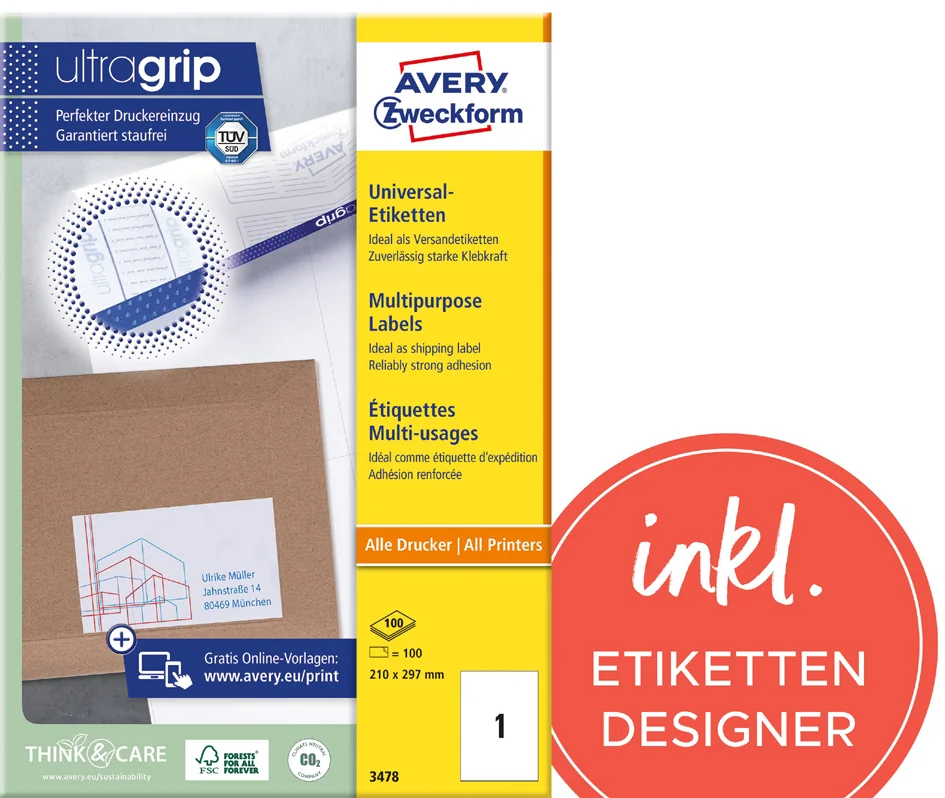 AVERY Zweckform Etiquette universelle, 70 x 42,3 mm, blanc - OEM 3652
