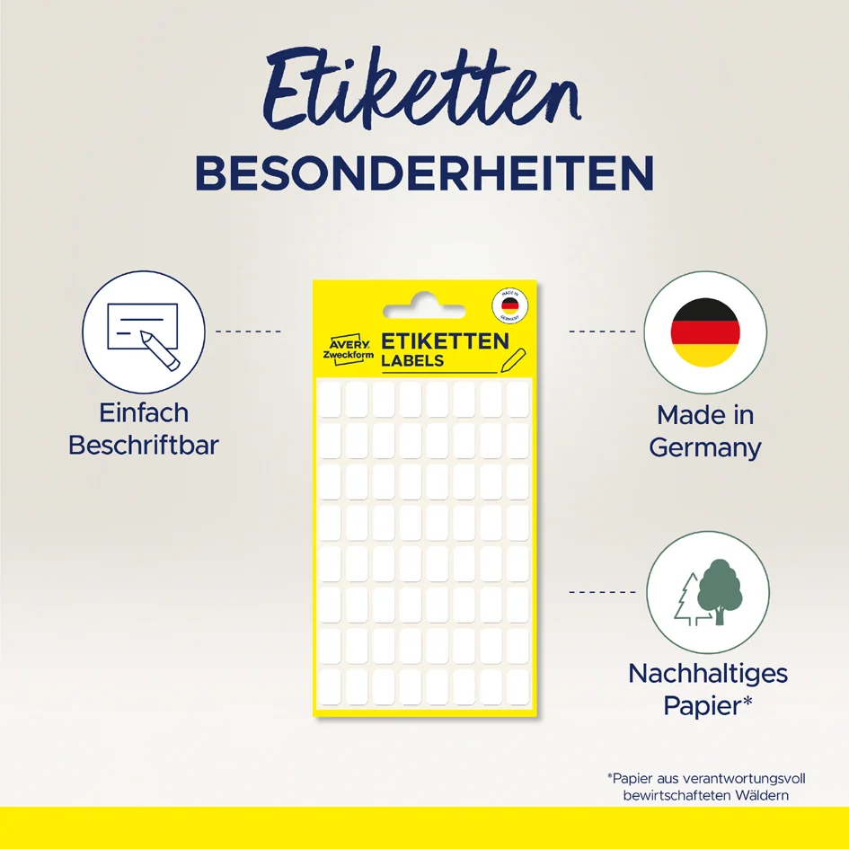 AVERY Zweckform Etiquette multi-usage, 13 x 8 mm, blanc - OEM 3041 – Image 5