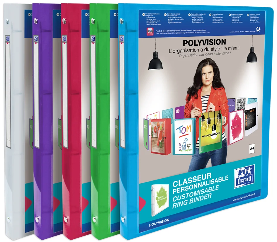 Oxford Classeur personnalisable POLYVISION, 20 mm, bleu - OEM 100202276