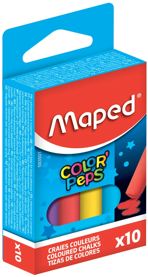 Maped Craie pour tableau COLOR'PEPS, rond, assorti - OEM 593501