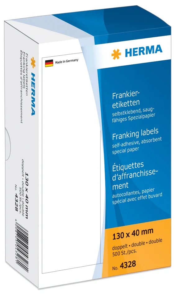 HERMA Etiquettes à affranchir, 163 x 44 mm, simple, blanc - OEM 4322