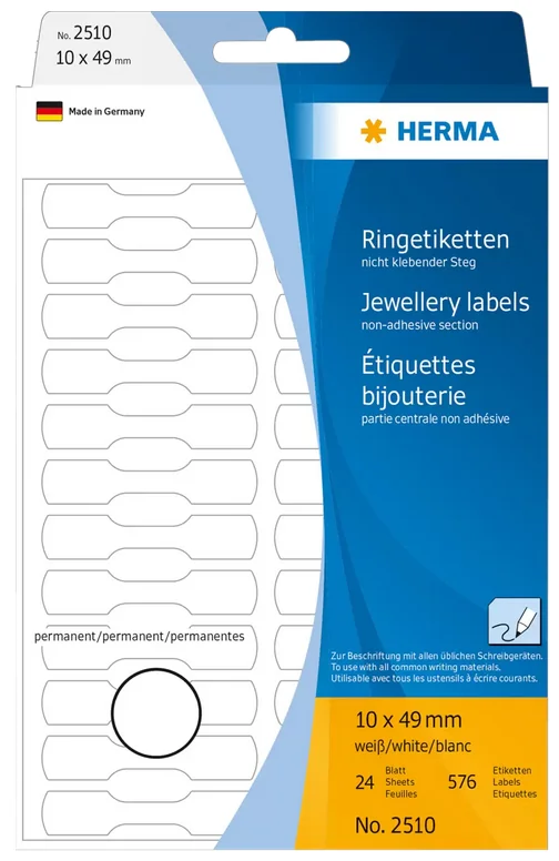 HERMA Etiquette bijouterie, 10 x 49 mm, en semi carton - OEM 2510