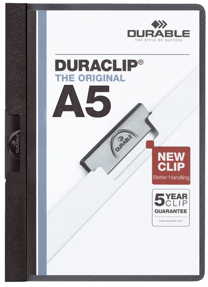 DURABLE Chemise à clip DURACLIP, A5, noir - OEM 2217-01