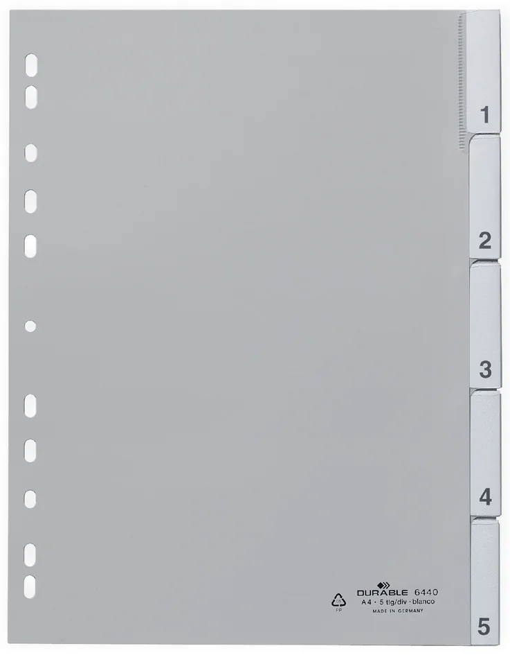 DURABLE Intercalaires en plastique, format A4, PP, 10 pièces - OEM 6441-10