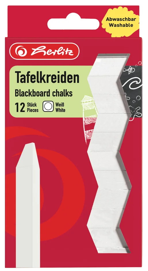 herlitz Craie pour tableau, blanc, étui en carton de 12 - OEM 300010398