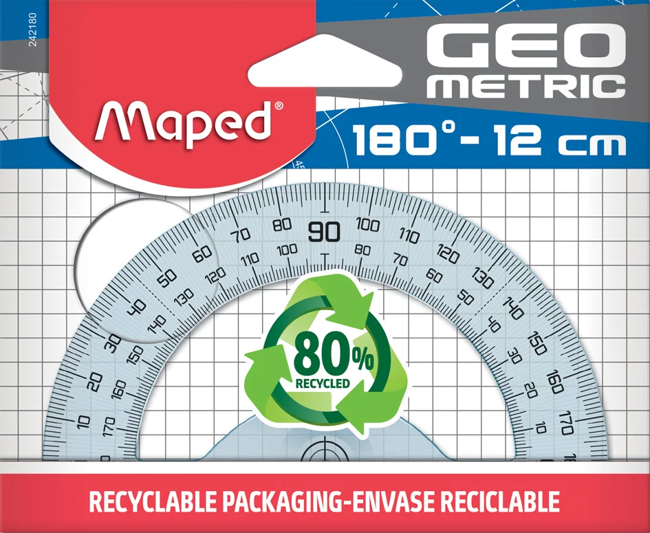 Maped Rapporteur demi-circulaire géométrique 180 degrés - OEM 242180