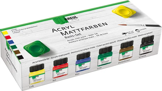 KREUL Peinture mate acrylique Hobby Line, set créatif 6 x - OEM 75600