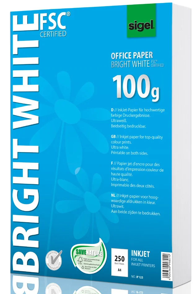 sigel papier jet d'encre 'Bright White', format A4, 100 g/m2 - OEM IP125