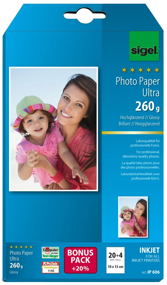 sigel Papier photo Ultra, 13 x 18 cm, super brillant - OEM IP706