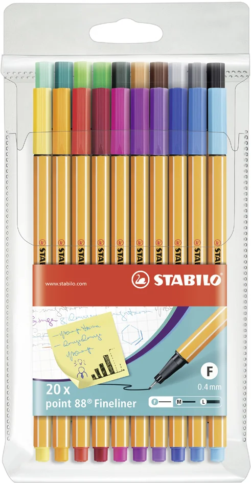 STABILO Feutre à pointe fine point 88, étui plastique de 40 - OEM 8840-1