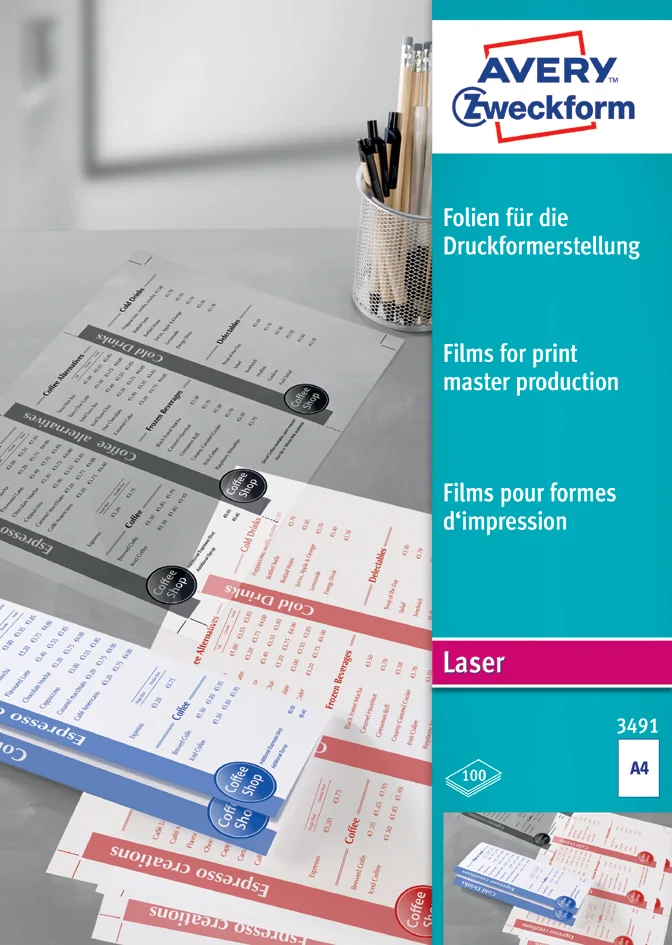 AVERY Zweckform Film pour formes d'impression, A4 - OEM 3491