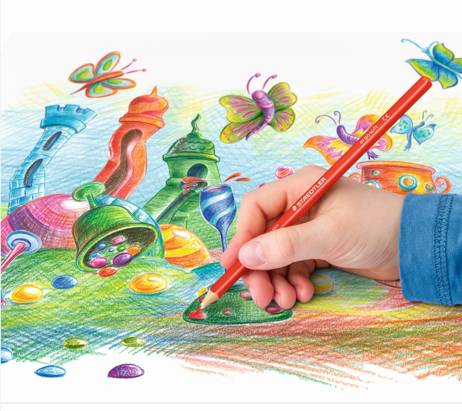 STAEDTLER Crayon de couleur ergosoft triangulaire,étui de 12 - OEM 157 SB12