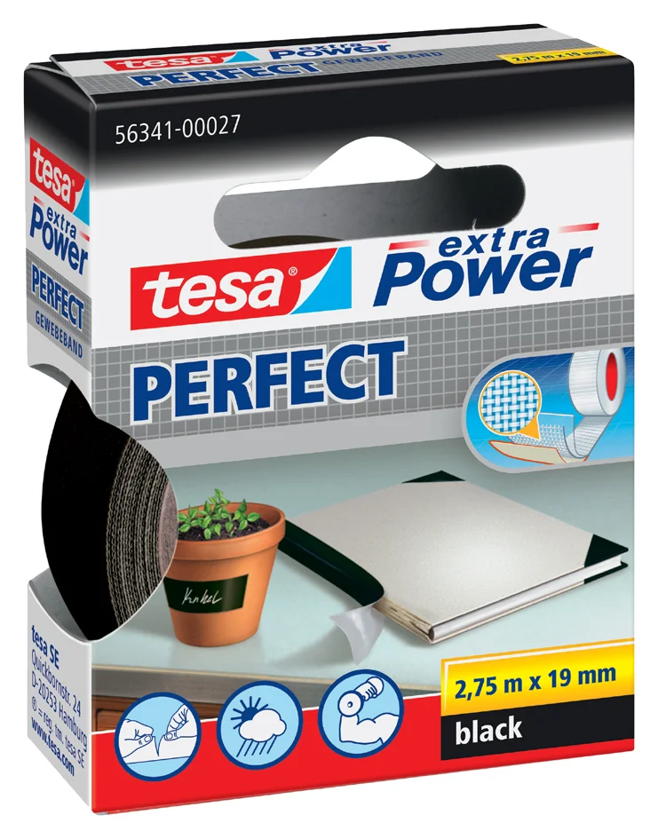 tesa Ruban adhésif toilé, 38 mm x 2,75 m, jaune - OEM 56343-00037-03