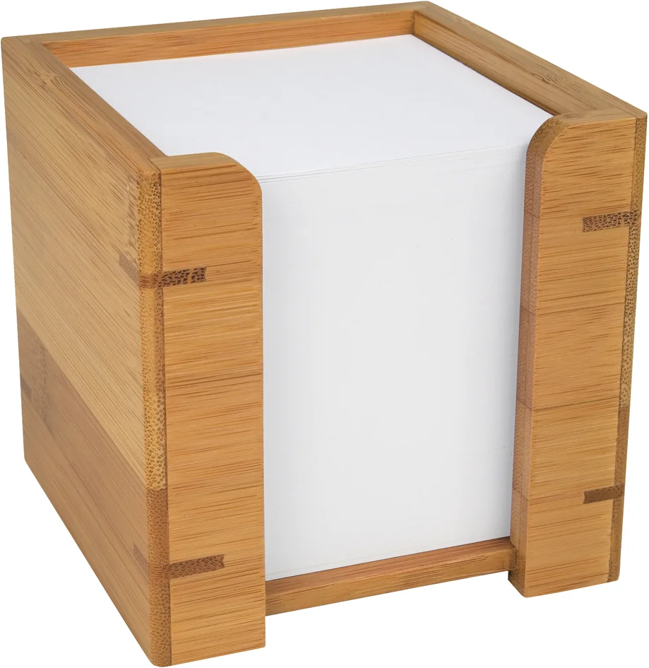 WEDO Bloc cube avec boîtier, en bambou, avec papier - OEM 61 707