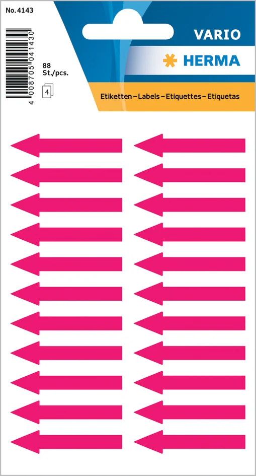HERMA Etiquette d'indication 'flèches', 38 x 7 mm,rouge fluo - OEM 4143