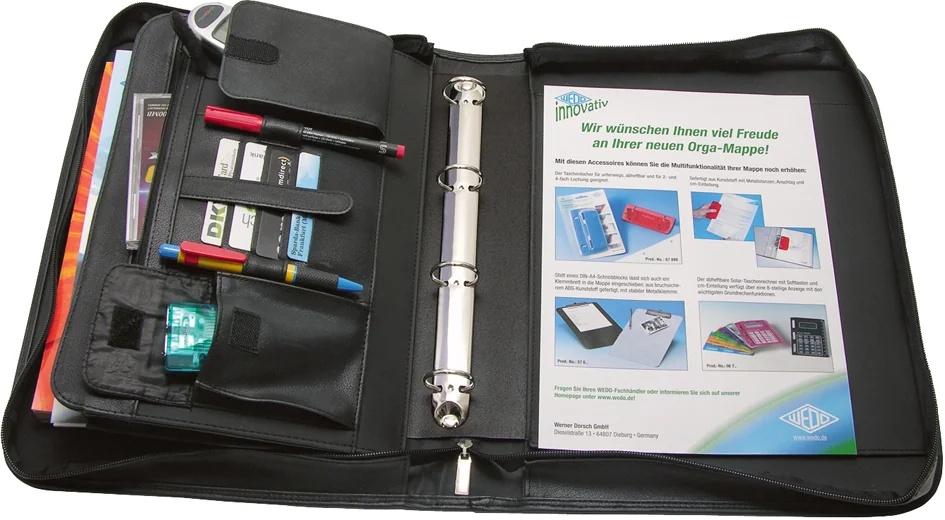 WEDO Porte-documents, A4, similicuir grainé, noir - OEM 58 3001