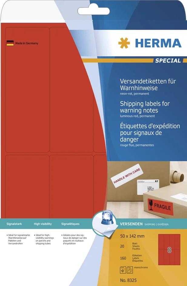 HERMA Etiquette d'expédition SPECIAL, 50 x 142 mm, blanc - OEM 8326