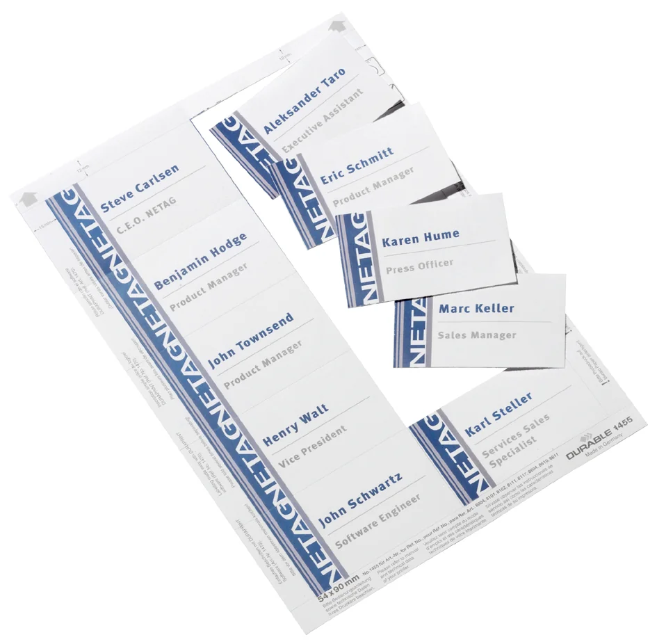 DURABLE Planche d'impression pour badges, 90 x 60 mm, blanc - OEM 1456-02 – Image 2