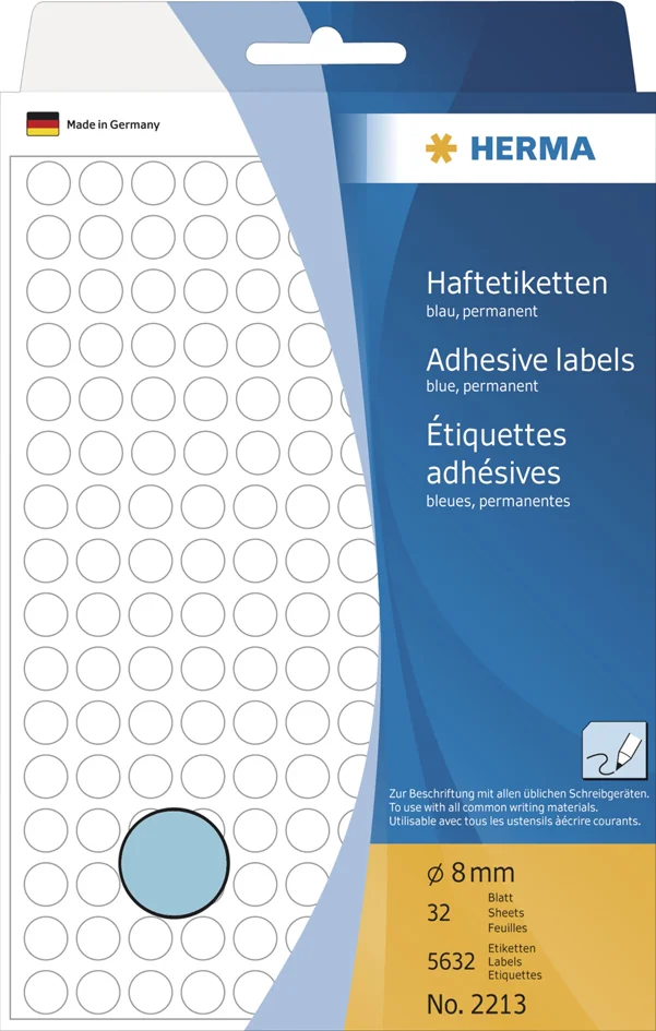 HERMA Pastille adhésive, diamètre: 16 mm, blanc - OEM 2240