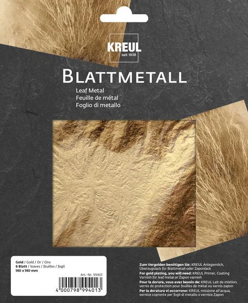 KREUL Feuilles de métal, 140 x 140 mm, or - OEM 99401