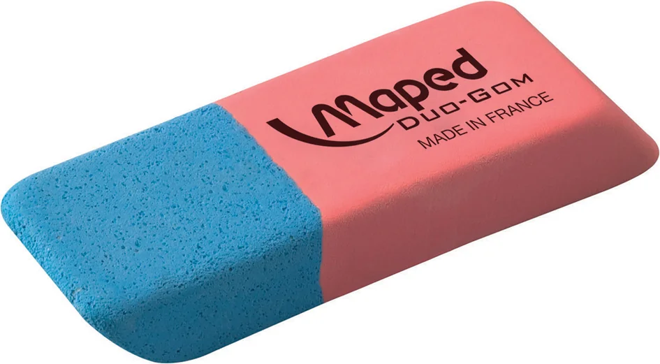 Maped Gomme en caoutchouc Duo-Gom, medium, bleu/rouge - OEM 010033
