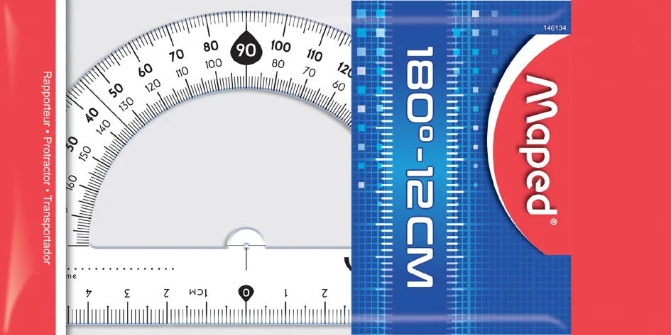Maped Rapporteur 180 degrés, 120 mm, en plastique - OEM 146134