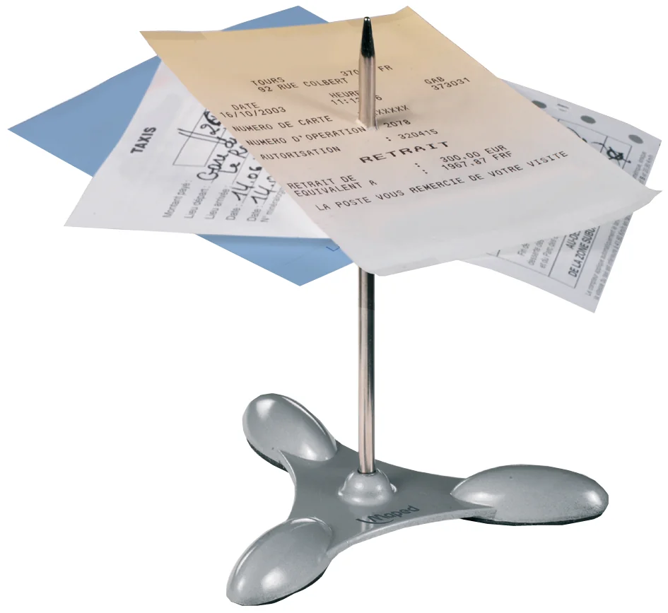 Maped Pique-notes lesté, socle et épingle en métal, argent - OEM 537300