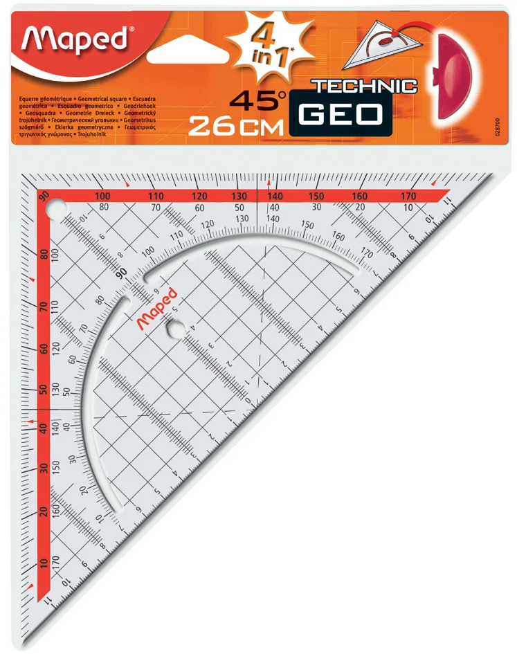 Maped Equerre Géo Technic, hypoténuse: 260 mm, en plastique - OEM 028700