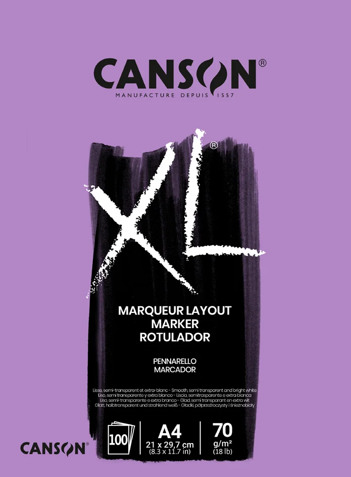 CANSON Bloc croquis et études 'XL MARKER', A3, 70 g/m2 - OEM C200297237
