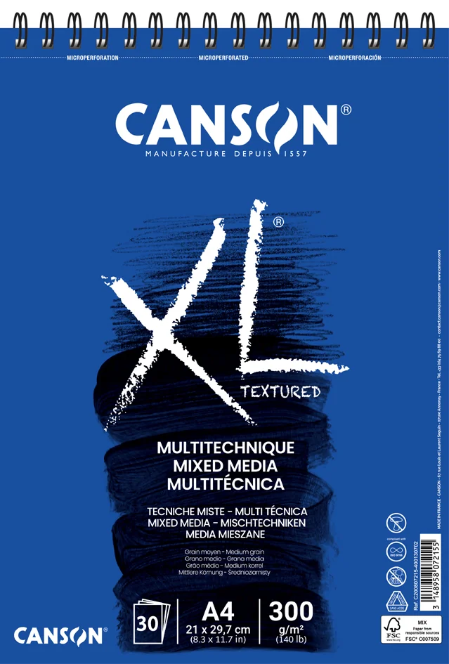 CANSON Bloc de dessin XL MIXED MEDIA Textured, A3 - OEM C200807216