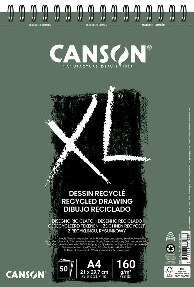 CANSON Bloc à croquis et études 'XL DESSIN RECYCLE', A3 - OEM C200777129