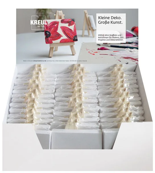 KREUL Mini châssis à toile & mini chevalet, dans présentoir - OEM 683603