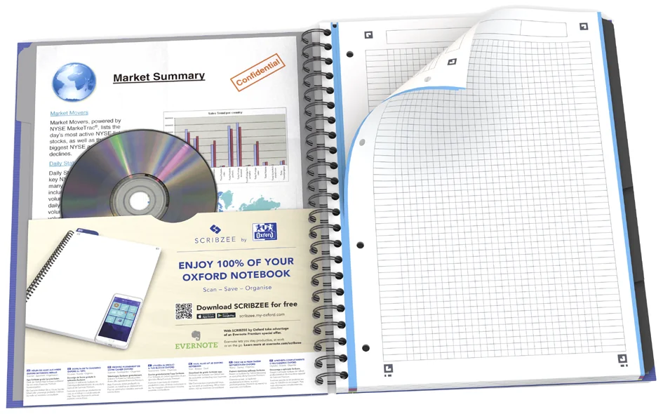 Oxford International Cahier 'ACTIVEBOOK', A4+, ligné - OEM 100102994