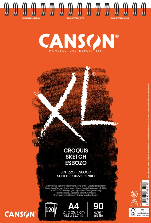 CANSON Bloc à croquis et esquisse 'XL CROQUIS', A3, 90 g/m2 - OEM C200787115