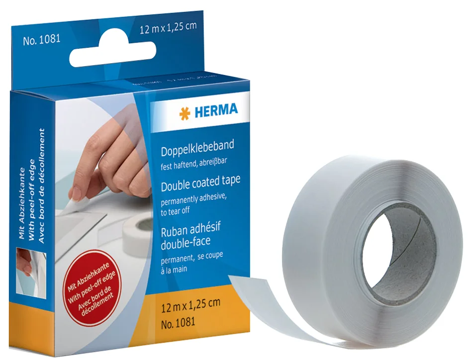 HERMA ruban-adhésif double face, 12,5 mm x 50 m, blanc - OEM 1092