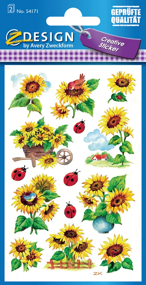 AVERY Zweckform Sticker ZDesign 'tournesols & coccinelles' - OEM 54171