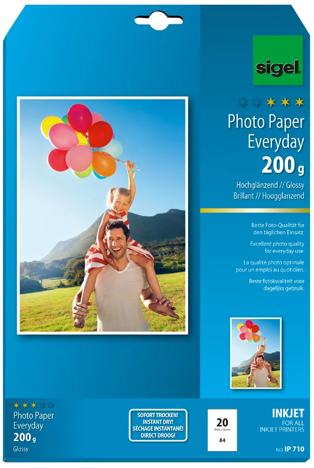 sigel Papier photo jet d'encre Everyday, format A4 - OEM IP715