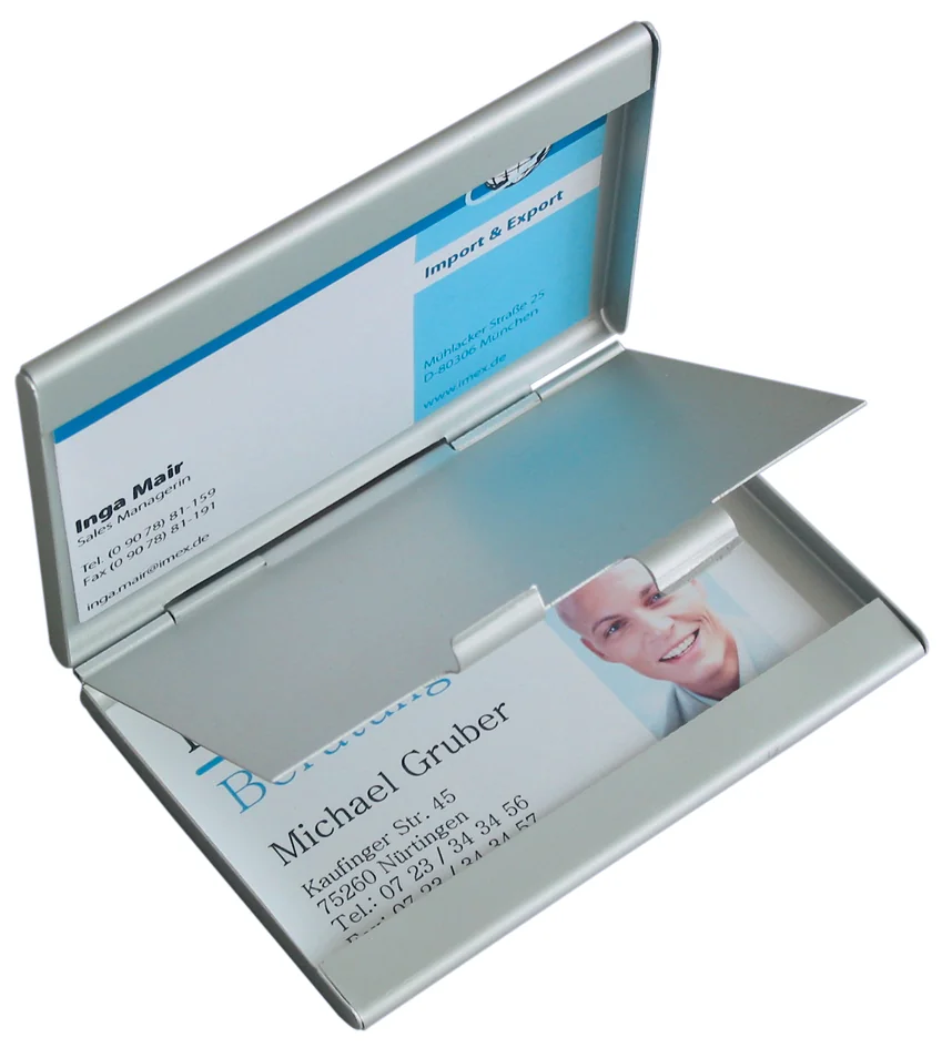 sigel Etui pour cartes de visite 'Twin', aluminium, argent - OEM VZ136