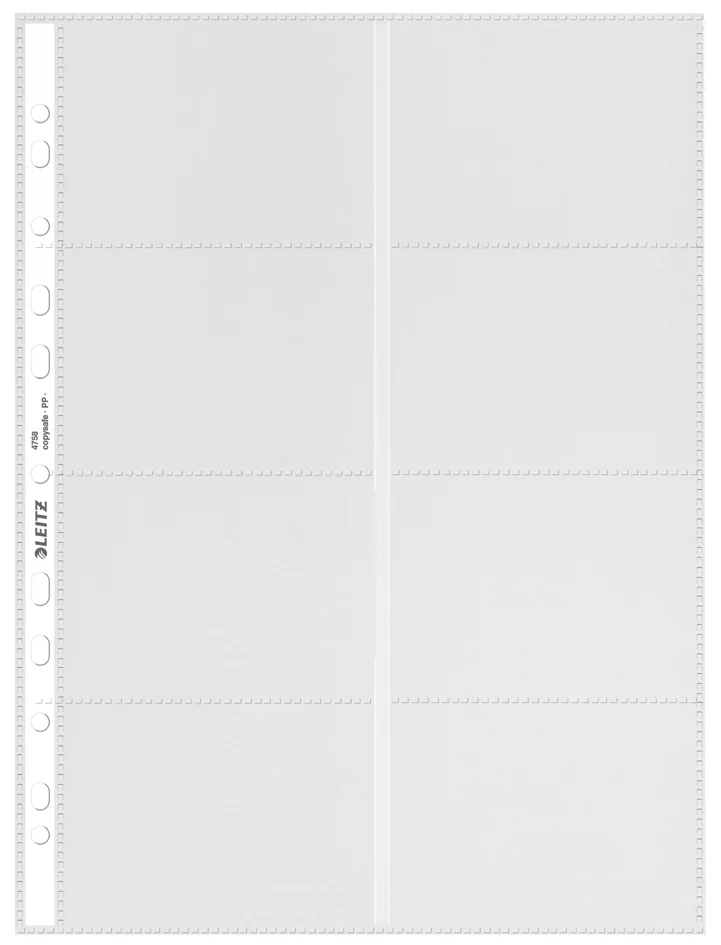 LEITZ Pochette perforée pour 16 cartes de visite, format A4 - OEM 4758-30-03