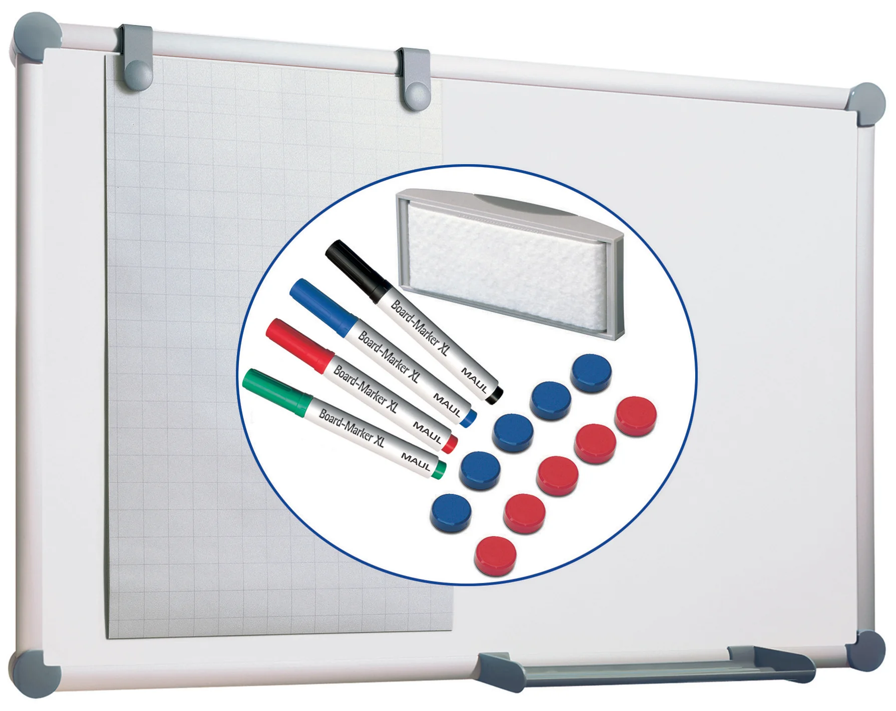 MAUL Tableau mural Blanc 2000 MAULpro, kit complet, gris - OEM 63095-84