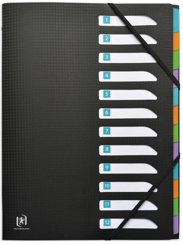 Oxford Trieur Memphis, A4, 12 positions, noir - OEM 100209000