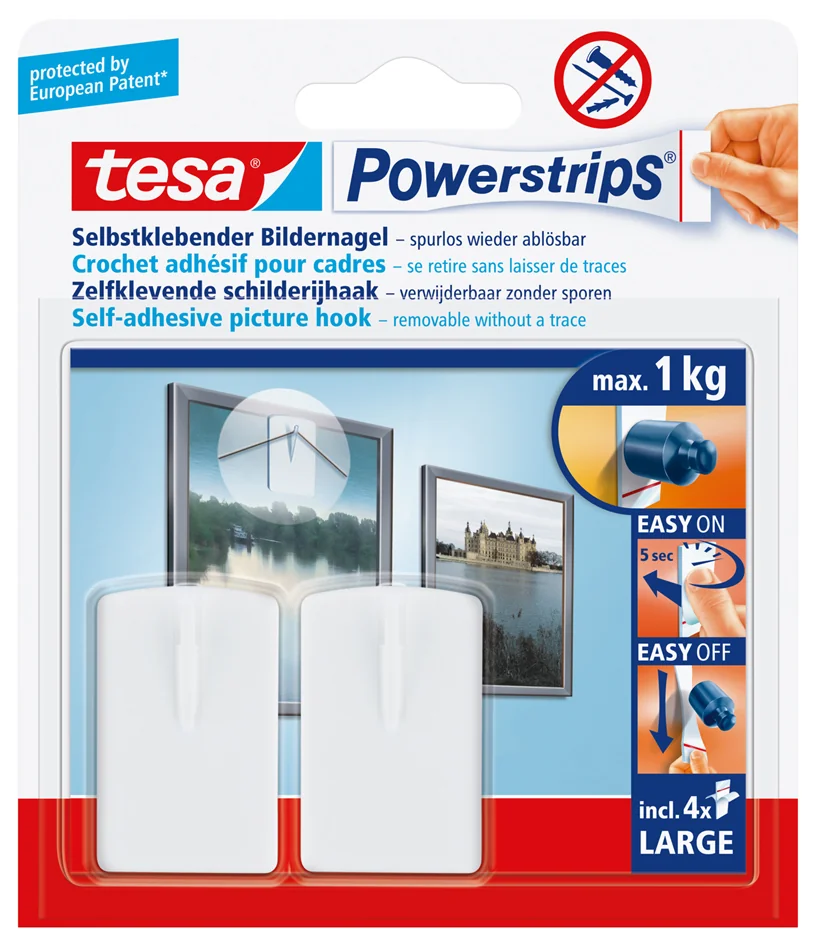 tesa Powerstrips Crochet adhésif pour cadre, blanc - OEM 58031-00020-20