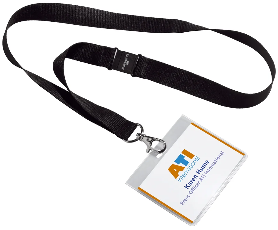 DURABLE Badge, avec lacet textile 20, 90 x 60 mm, noir - OEM 8600-01