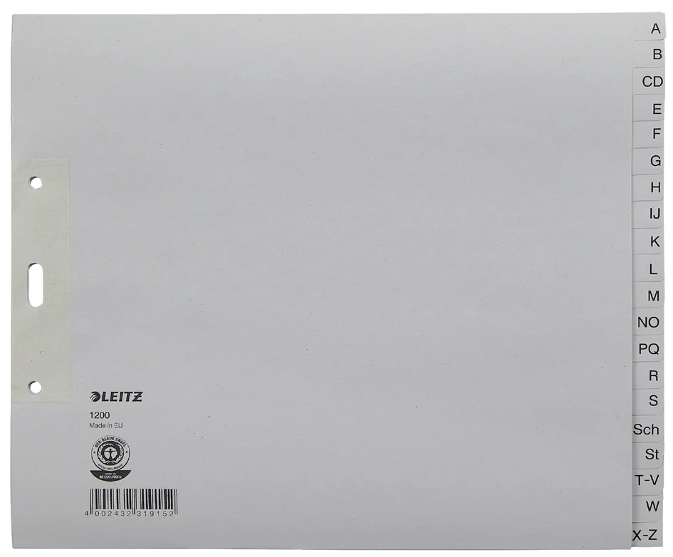 LEITZ Intercalaires en papier naturel, A-Z, A4+, mi-hauteur - OEM 1210-00-85