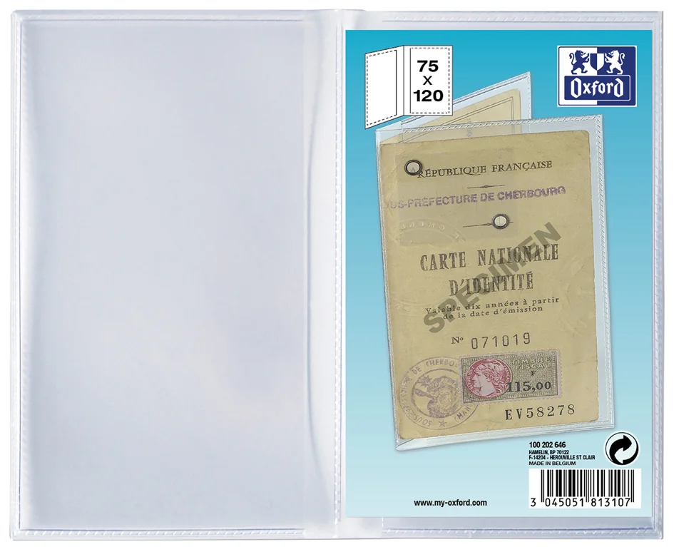 Oxford Etui de poche 'Carte d'identité', 2 volets, PVC - OEM 100202646