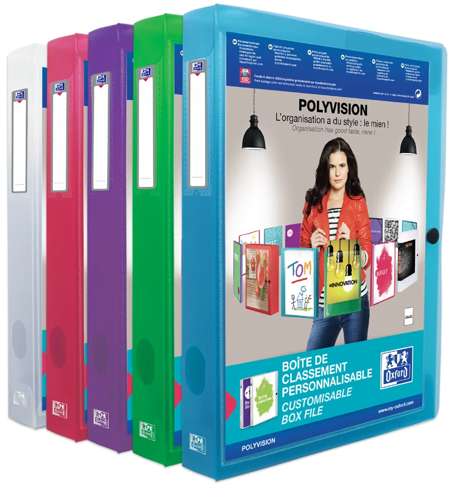 Oxford Boite de rangement POLYVISION, A4, PP, bleu - OEM 100200140