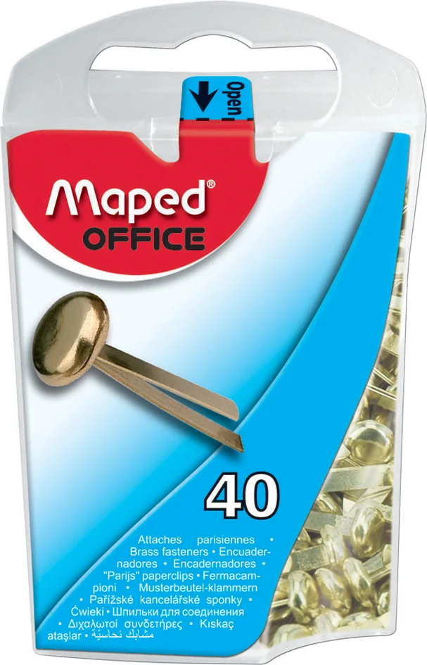 Maped Attaches parisiennes à tête ronde, en laiton, 17 mm - OEM 330011