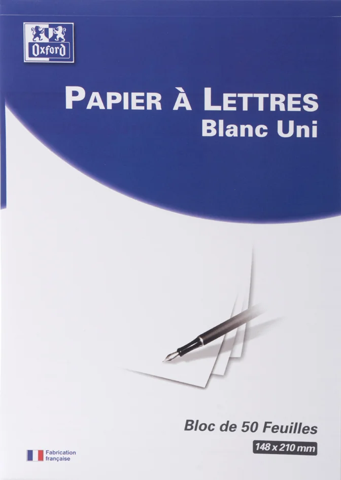 Oxford Bloc de correspondance, A4, blanc, ligné - OEM 100102126