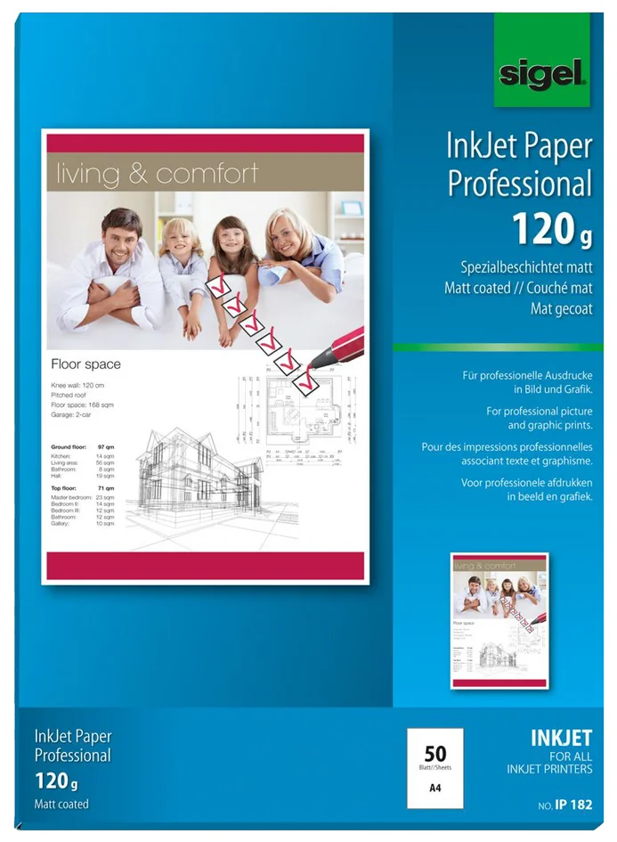 sigel Papier jet d'encre, A4, 160 g/m2, mat, extra blanc - OEM IP186